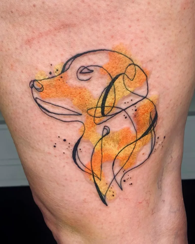 Abstract Fox Watercolor Tattoo