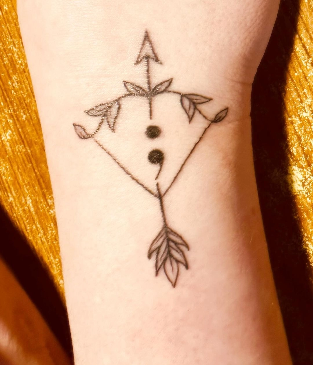 Arrow Semicolon Nature Tattoo