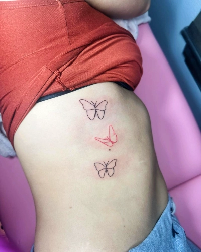 Ascending Butterfly Trio Tattoo