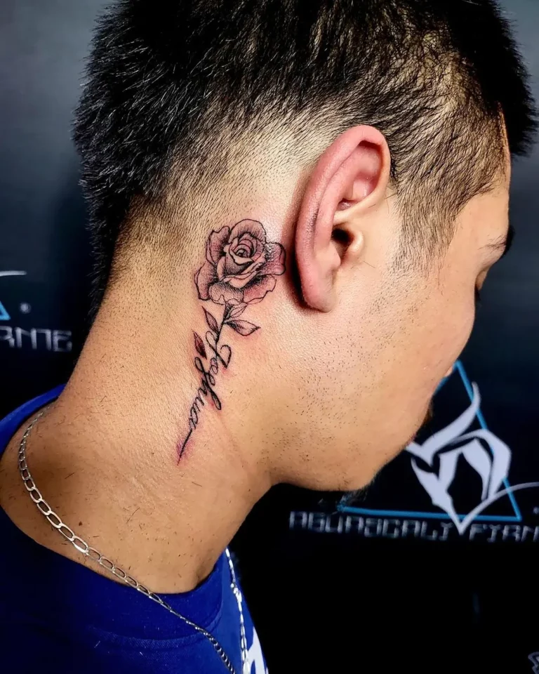 Blooming Rose Script Tattoo