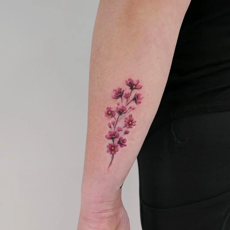 Blossoming Branch Floral Tattoo