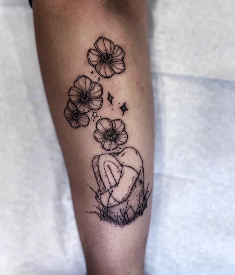 Blossoming Serenity Hug Tattoo