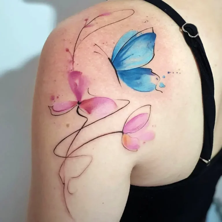 Butterfly Serenity Watercolor Tattoo