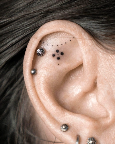 Constellation Ear Piercing Tattoo