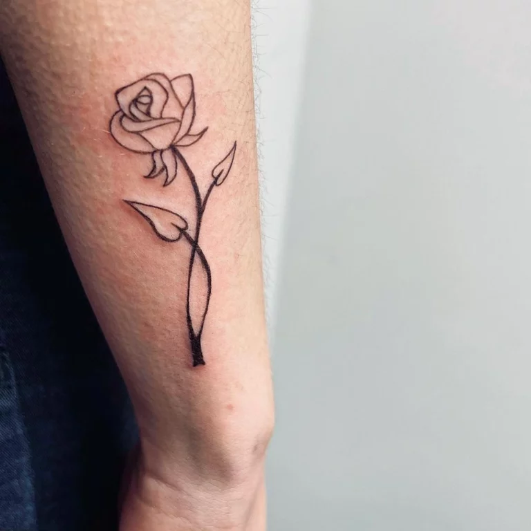 Elegant Single Rose Tattoo
