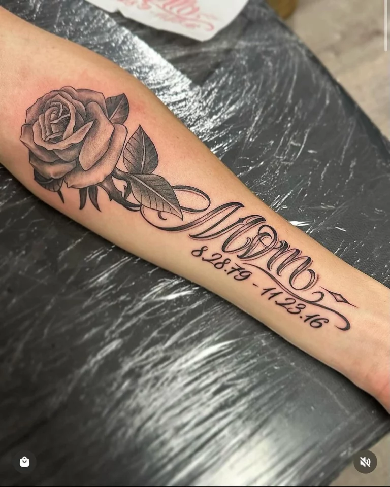 Eternal Rose Memorial Tattoo