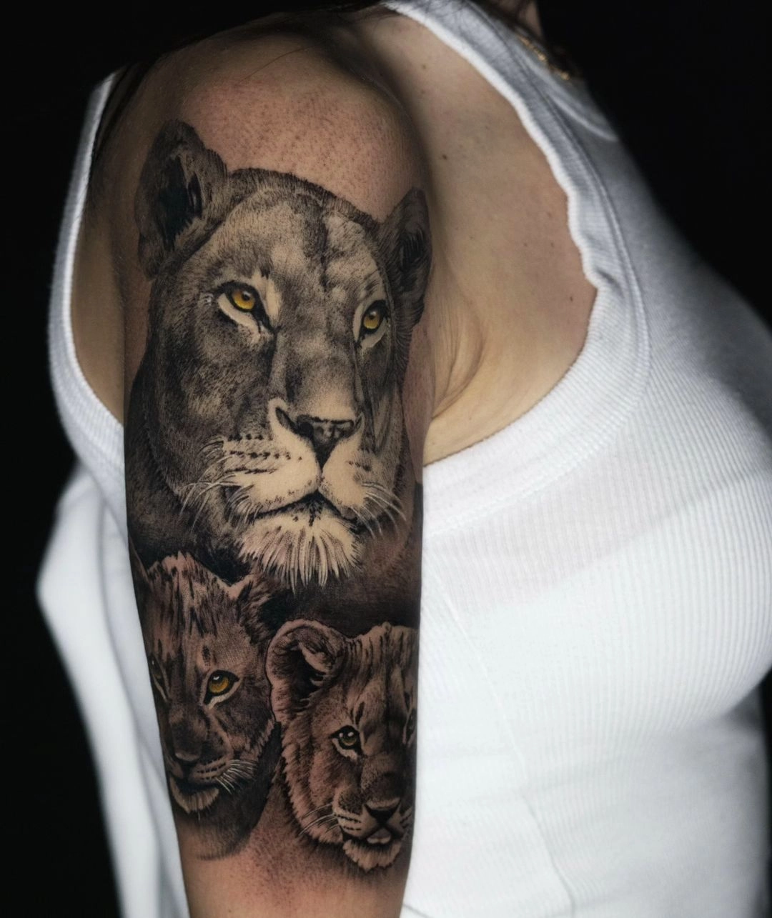 fierce lioness family tattoo