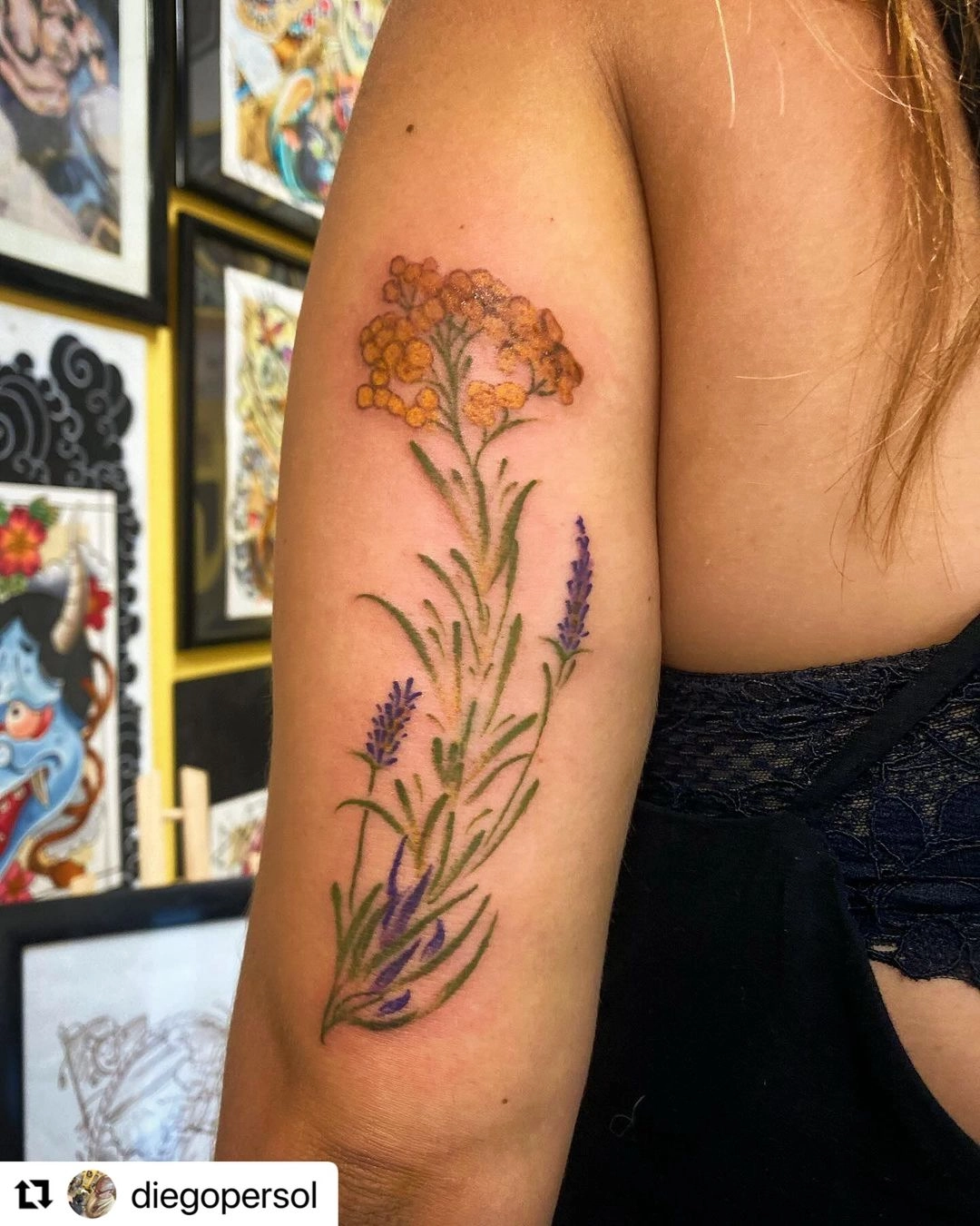 Floral Botanical Arm Tattoo