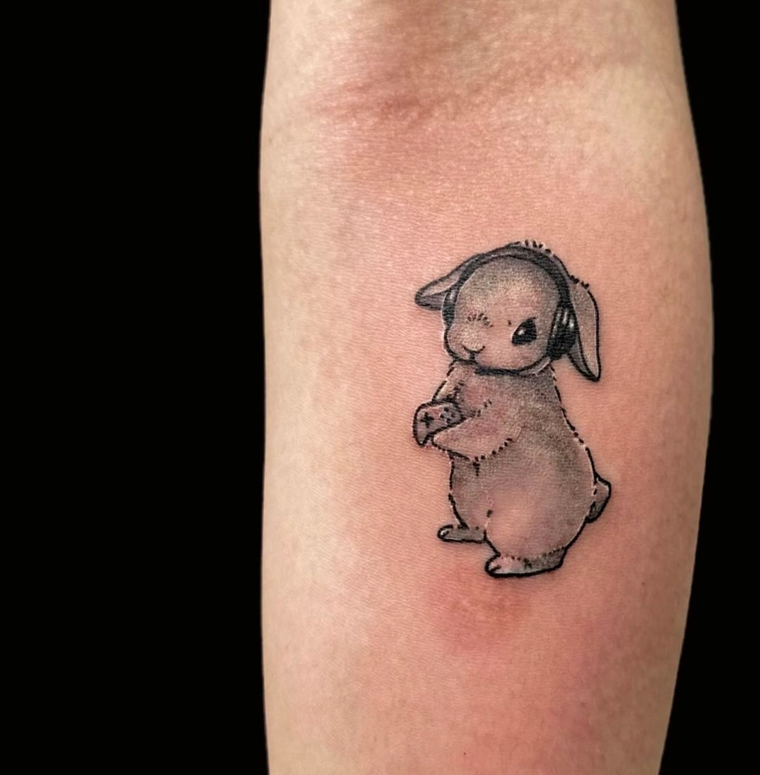 Gentle Lop-Eared Bunny Tattoo