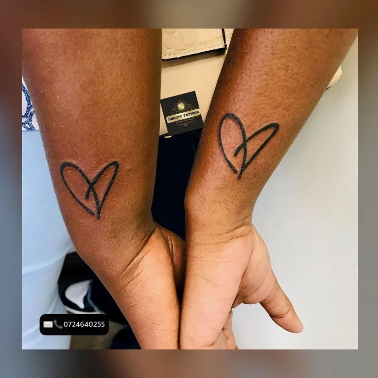 Interwined Heartbeat Lifeline Tattoo