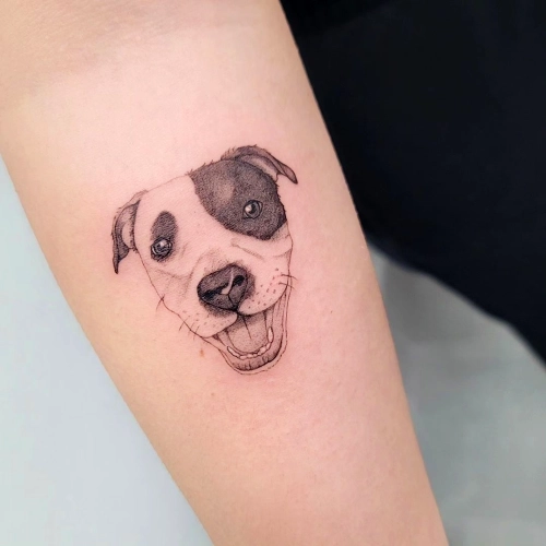 Joyful Dog Portrait Tattoo