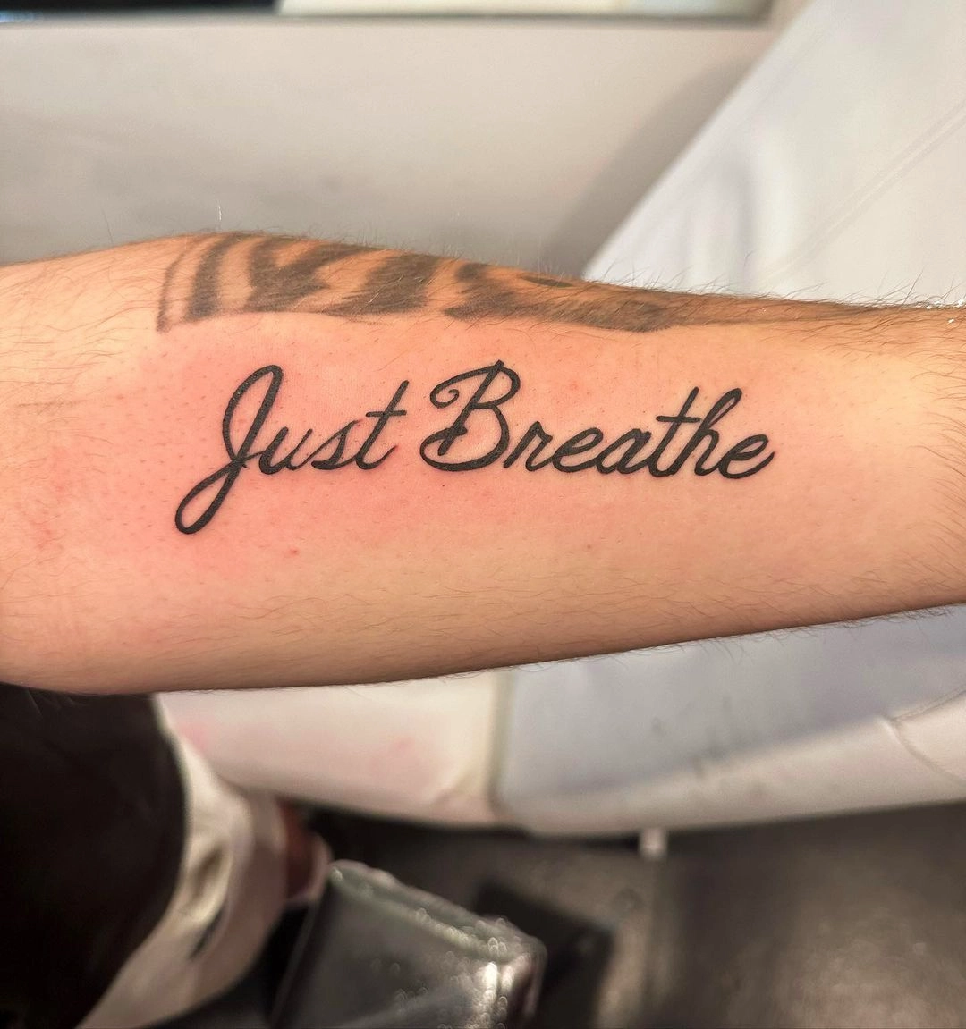 Just Breathe Inspirational Tattoo