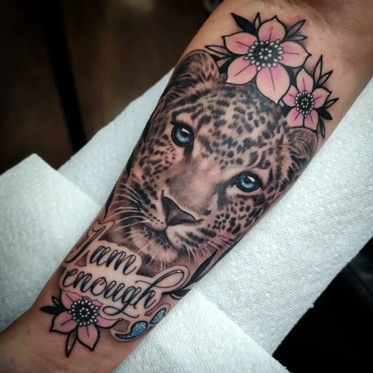 Leopard “I Am Enough” Tattoo