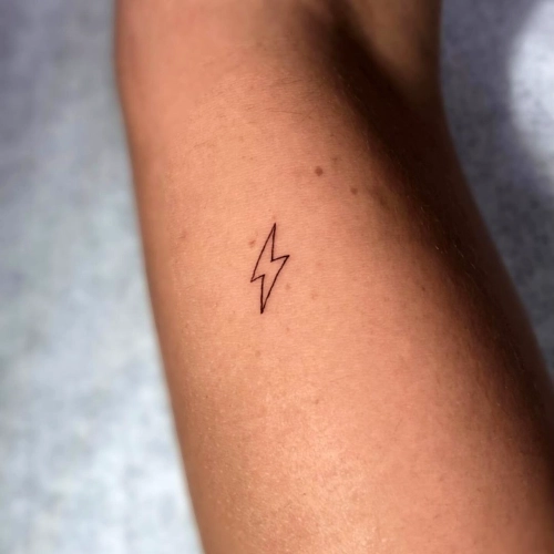 Minimalist Lightning Bolt Tattoo