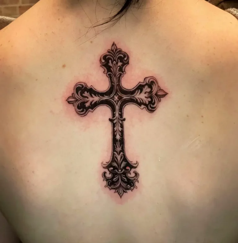 Ornate Spiritual Cross Tattoo