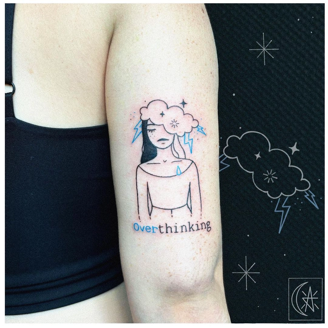Overthinking Cloud Thought Tattoo
