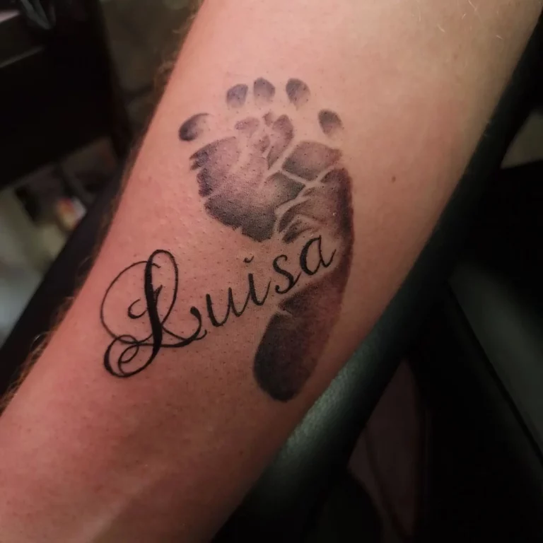 Personalized Footprint Name Tattoo