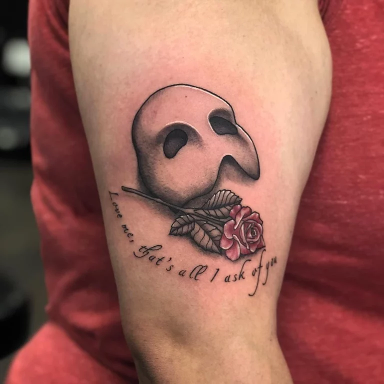 Phantom Mask Rose Tattoo