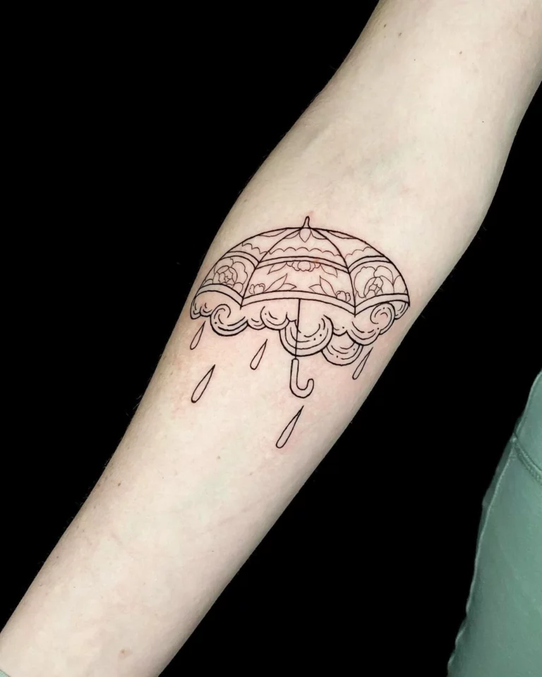 Resilient Umbrella Droplets Tattoo