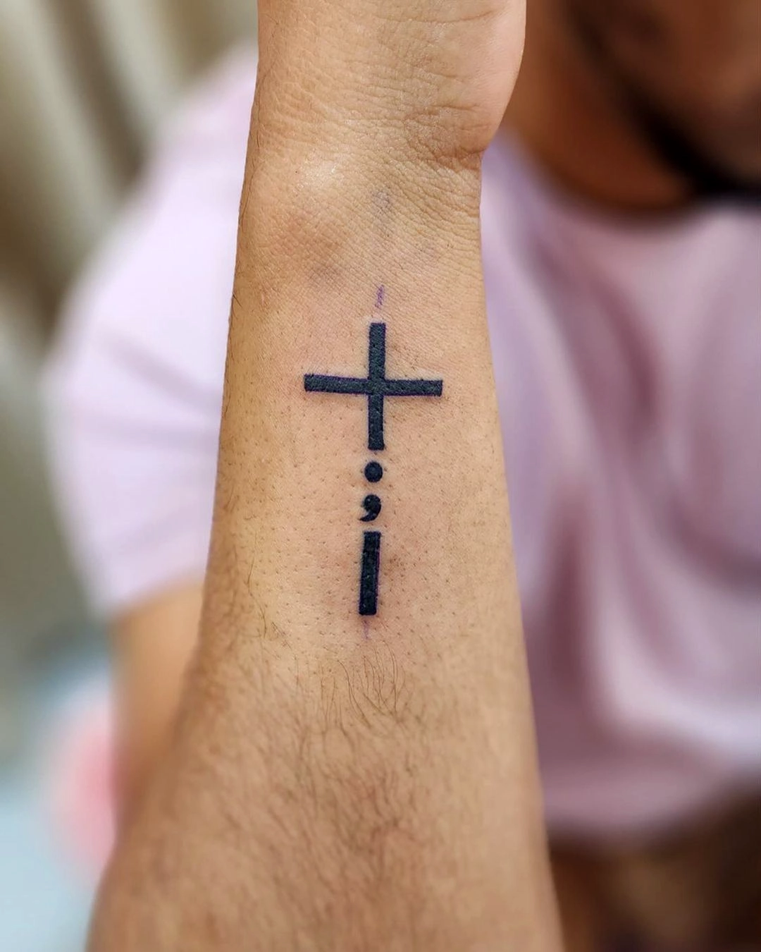 semicolon faith symbol tattoo