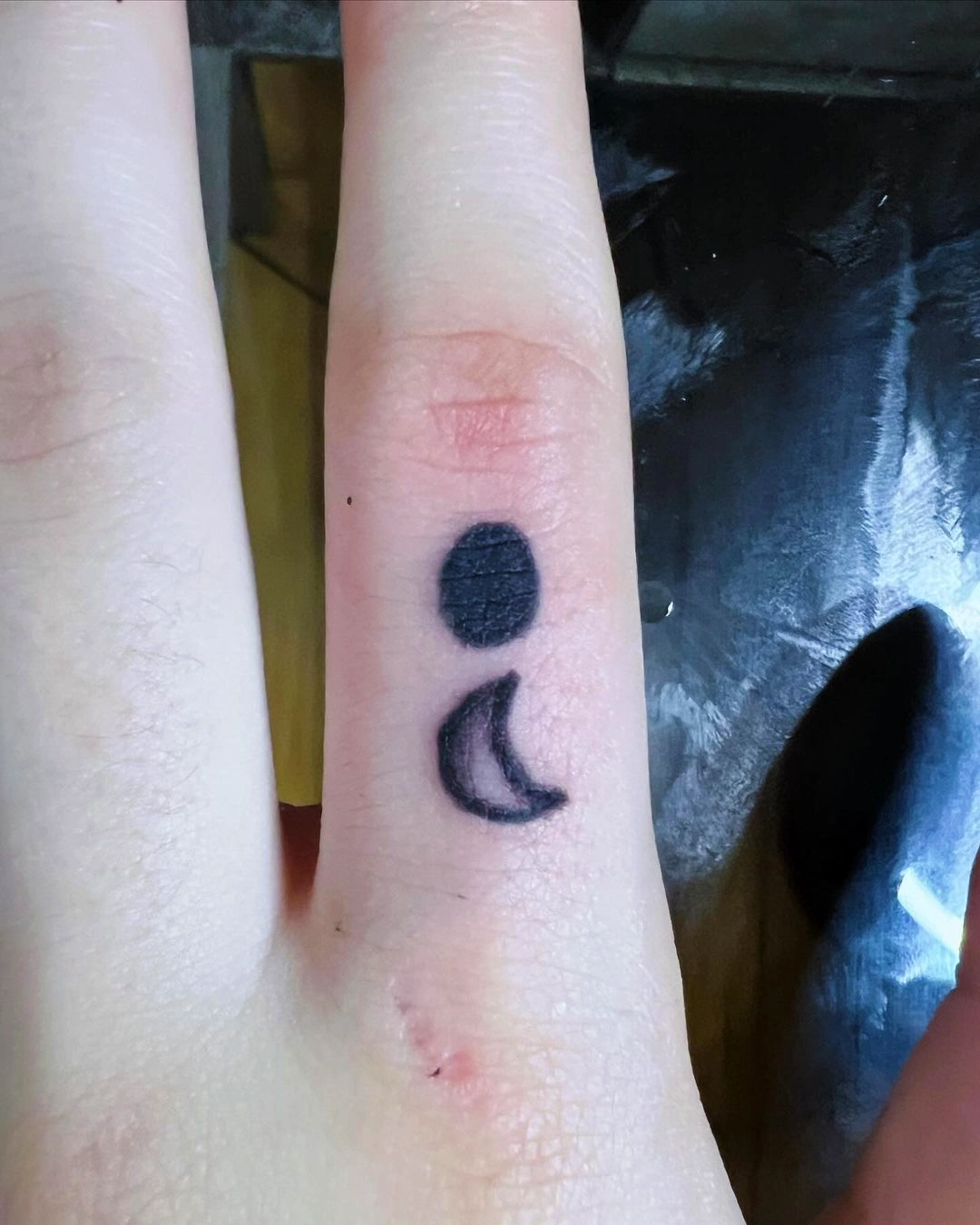 semicolon strength symbol tattoo