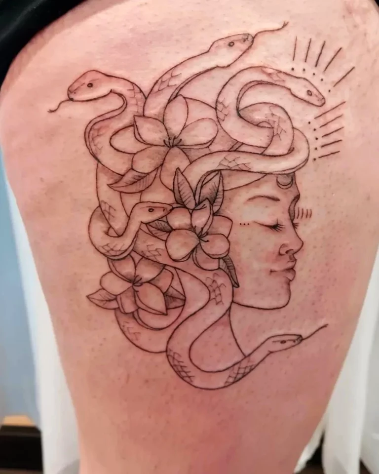 Serpentine Bloom Medusa Tattoo