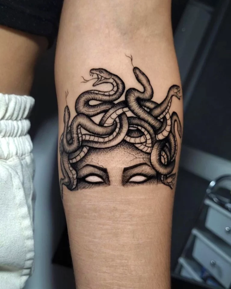Serpentine Medusa Gaze Tattoo