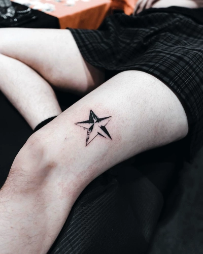 Simplistic Star Contour Tattoo
