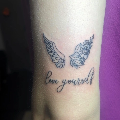 Winged Self-Love Affirmation Tattoo